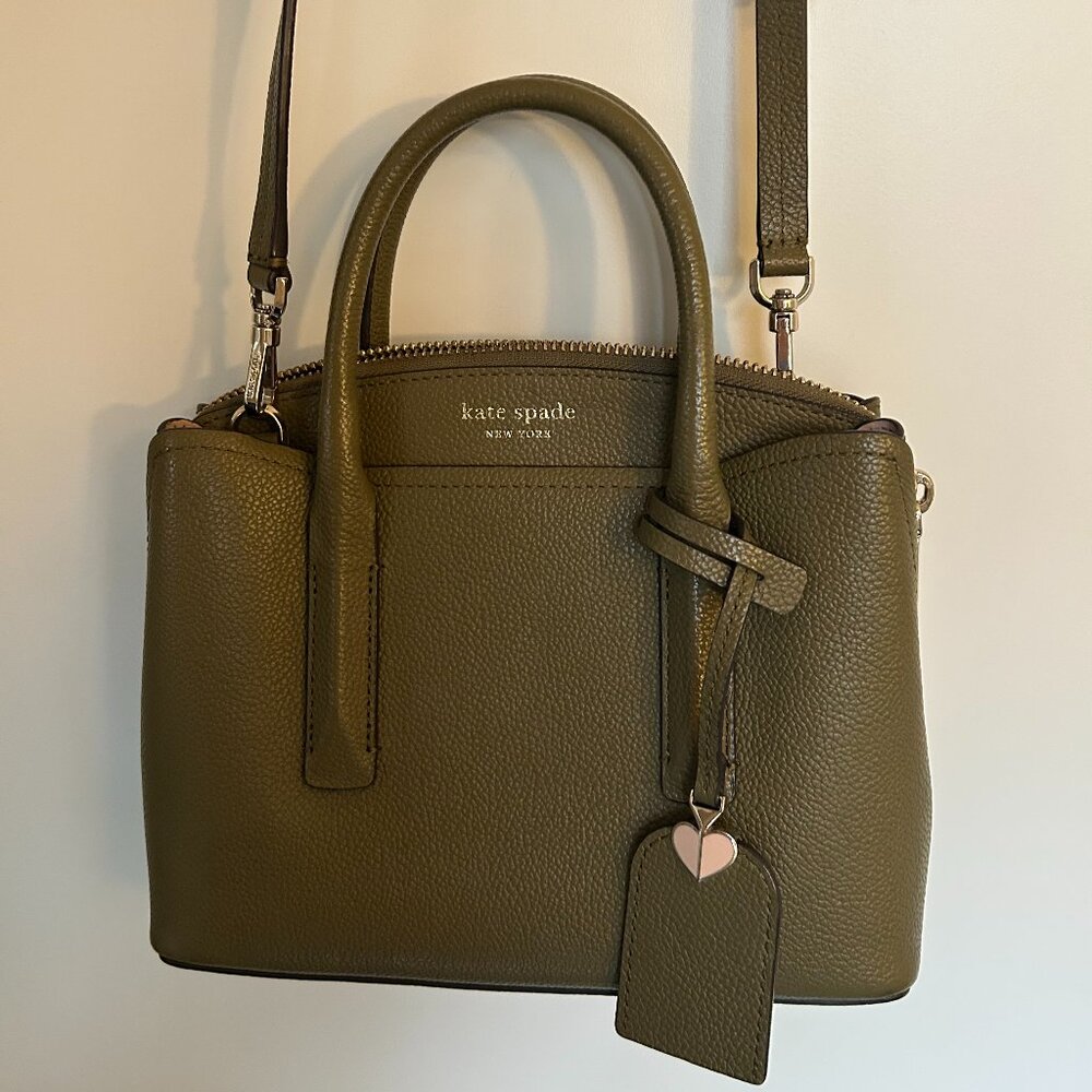 kate spade olive green leather satchel - Picture 3 of 8